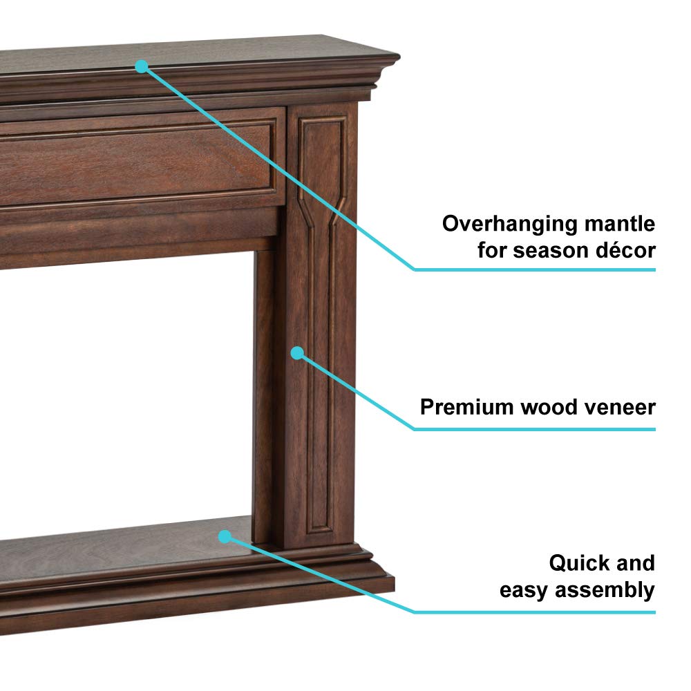 e-Flame USA Breckenridge Electric Fireplace Stove Mantel Surround - 41-inch - Walnut Espresso Finish e-Flame USA