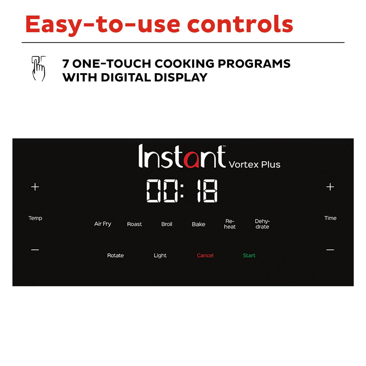 Instant 140-3000-01 Vortex Plus Quart 7-in-1 Multi-Use Air Fryer, 10QT, Silver,Black Instant Pot