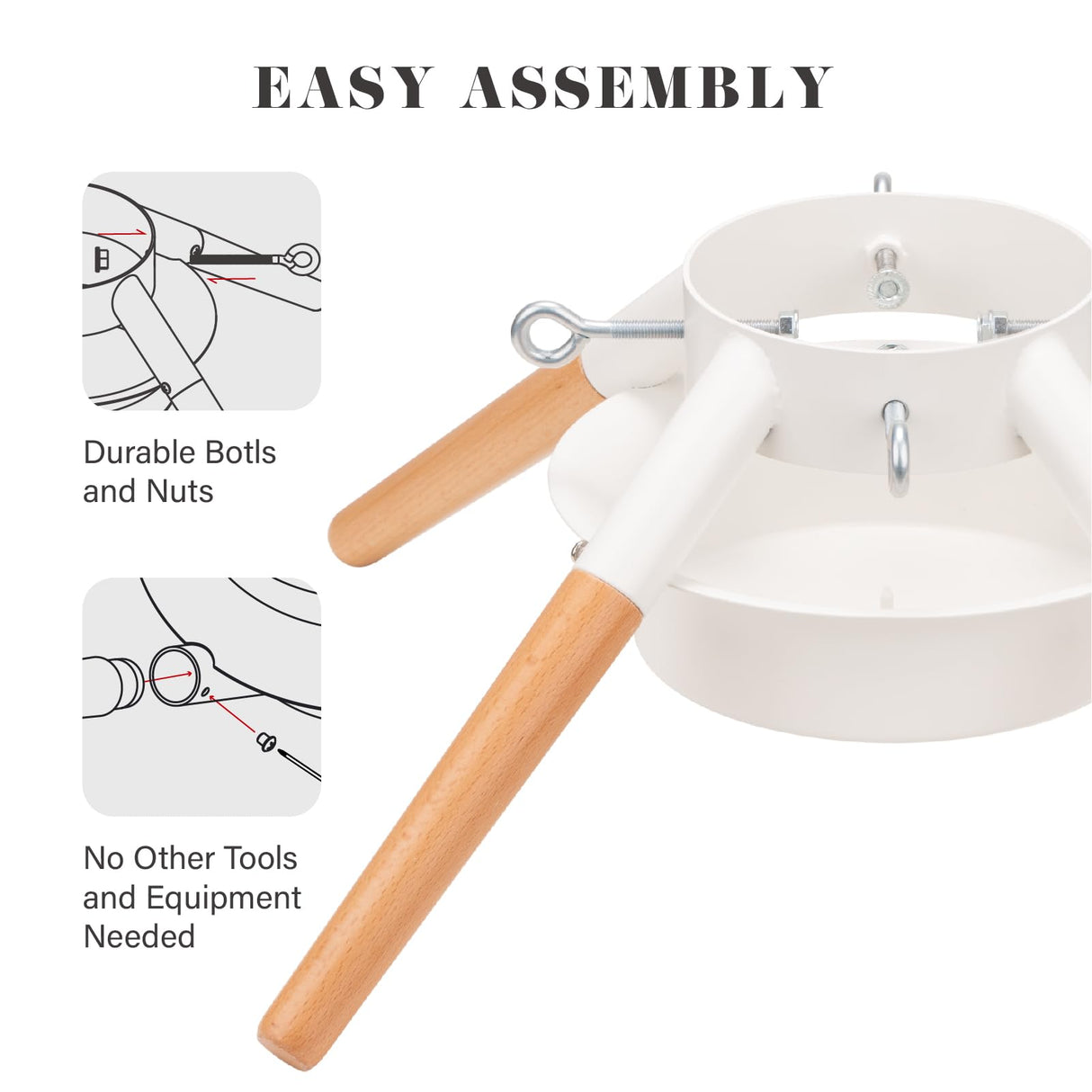 White Christmas Tree Stand Metal Xmas Tree Base Holder Stand for 10ft Real Tree Christmas Tree Decorations Fits Up to 4.9" Xmas Tree Trunks Tree Nest