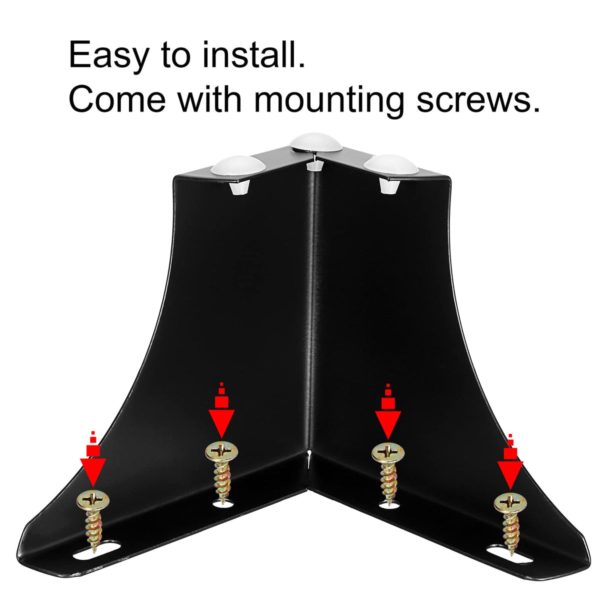 BSTKEY 4Pcs 10CM/4 Inch Modern Metal Furniture Sofa Cabinet Legs with Mounting Screws - DIY Replacement Legs Set for Furniture Cabinet Foot Legs Sofa Bed Desk Table Feet Support, Black BSTKEY
