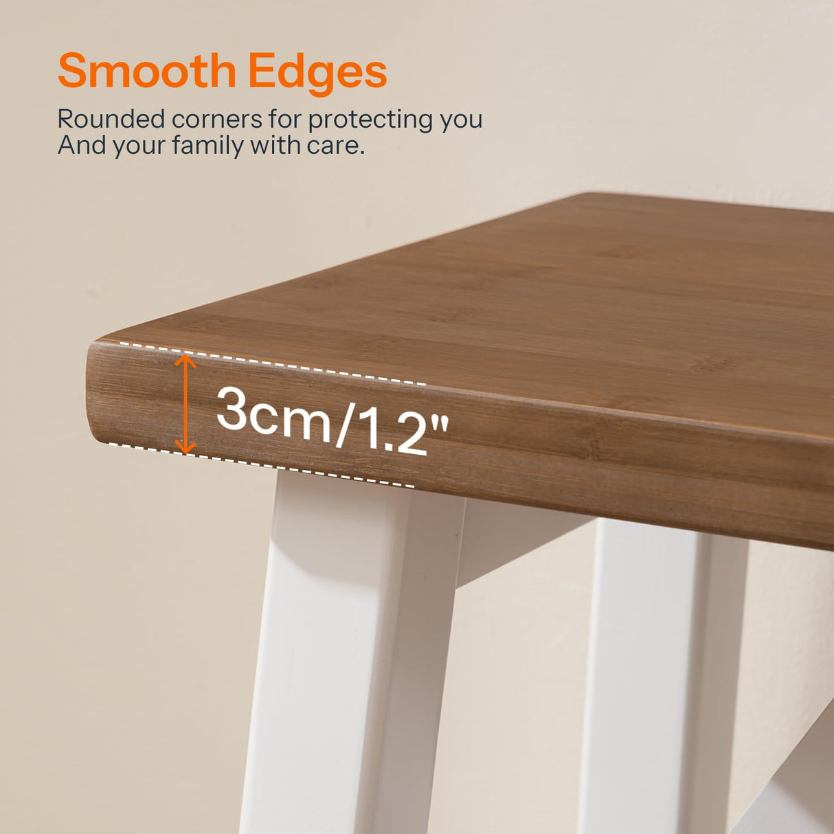 HOOBRO Bamboo Dining Bench, 39.4 inch Farmhouse Kitchen Table Bench, Solid Bamboo Dining Room Bench for Kitchen, Living Room, Bedroom, Hallway, Sturdy and Stable, Walnut and White WH17CD01 HOOBRO