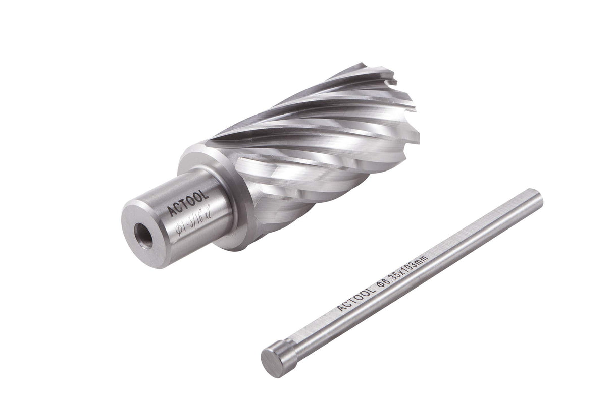 ACTOOL 1-3/16" Diameter × 2" Depth of Cut HSS ANNULAR Cutter with 3/4'' Weldon Shank ACTOOL