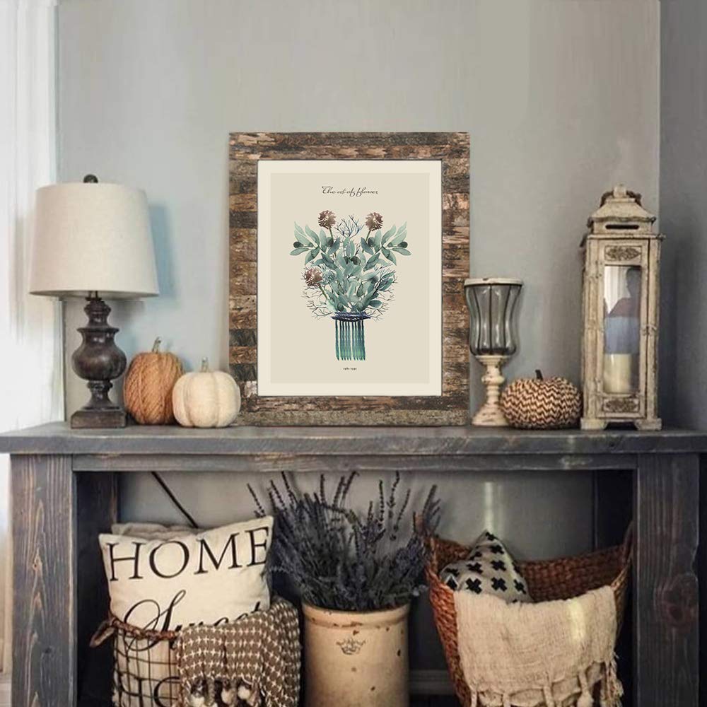 Eosglac Rustic 8.5x11 Wooden Picture Frame, Handmade with Real Birch Bark, Photo Frame Natural Eosglac