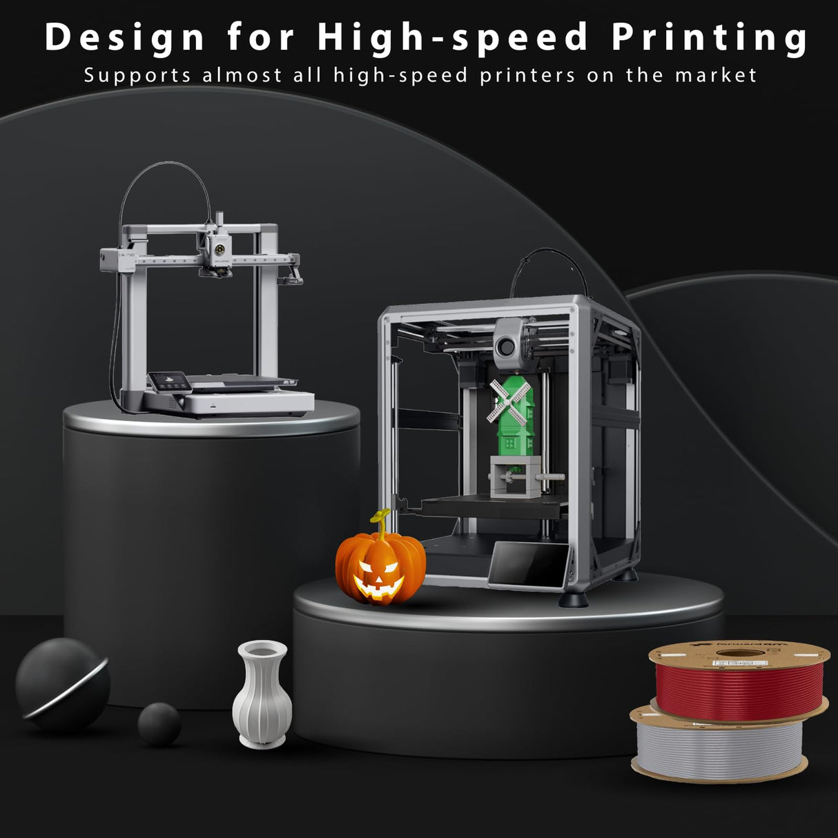 Forward AM Ultrafuse PLA HS 1.75mm Filament - Black 1KG (2.2lbs) High-Speed 600mm/s, ±0.02mm Precision, Cardboard Spool | Warp-Free, Eco-Friendly 3D Printing Material Fits for Most FDM 3D Printers Forward AM