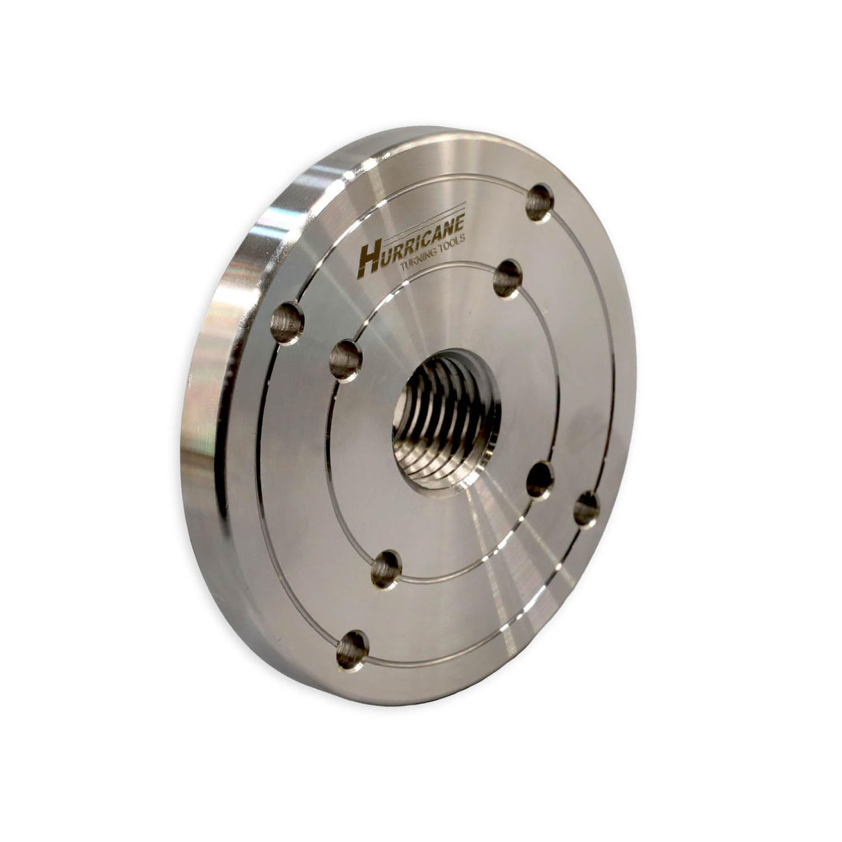 Hurricane Turning Tools, 4" Steel Faceplate For Wood Lathe, 1" x 8 TPI Hurricane Turning Tools