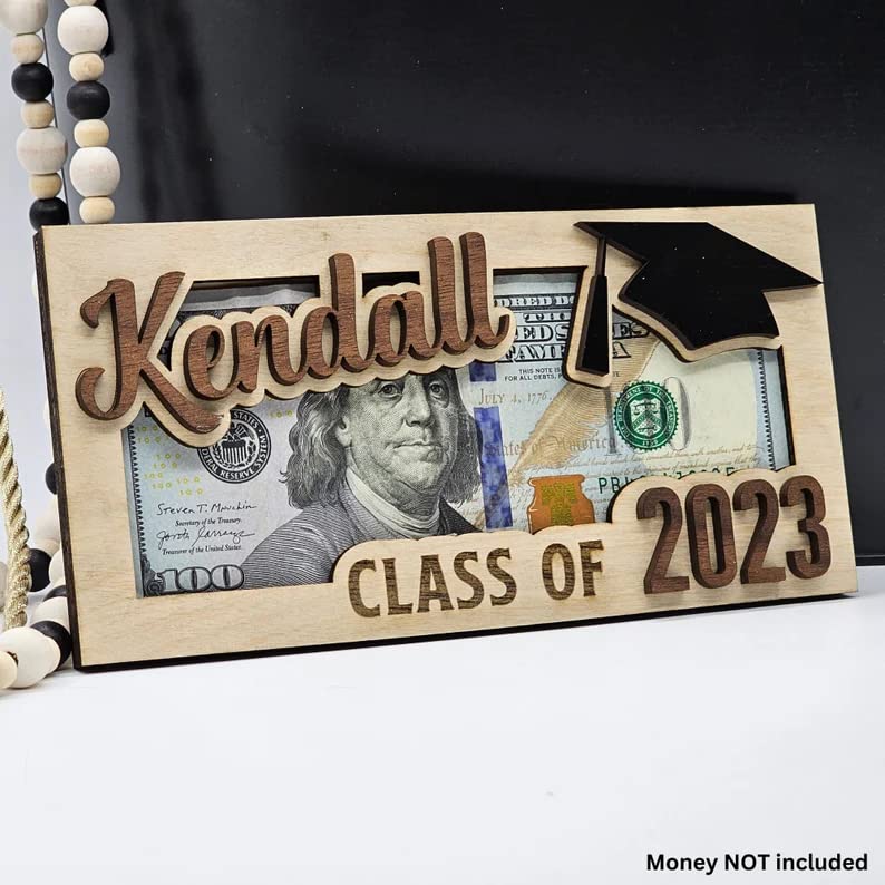 Personalized Name Graduation Money Gift Holder, Graduation Card Box Cash Holder, Class of 2024 Money Gift Holder, Senior Money Gift, College Graduation Gift(1 Pcs) MillMB