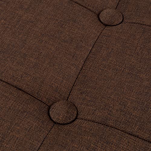 Folding Storage Ottoman - 30-Inch Tufted Footrest, Linen Chest, or Bench with Removable Bin for Living Room, Bedroom, or Dorm by Lavish Home (Brown) Lavish Home