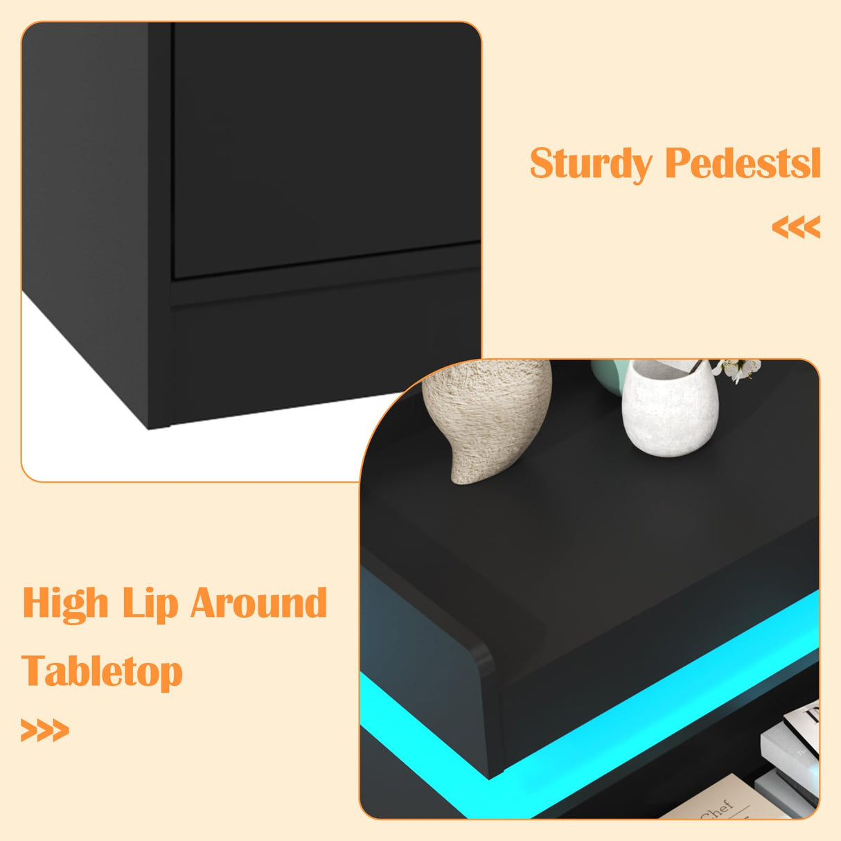 jiteentarou 7 Drawer Dresser with Charging Station and LED Lights, Modern Chest of Drawers with Power Outlet, Organizer Cabinet for Bedroom, Living Room, Entryway, Black jiteentarou