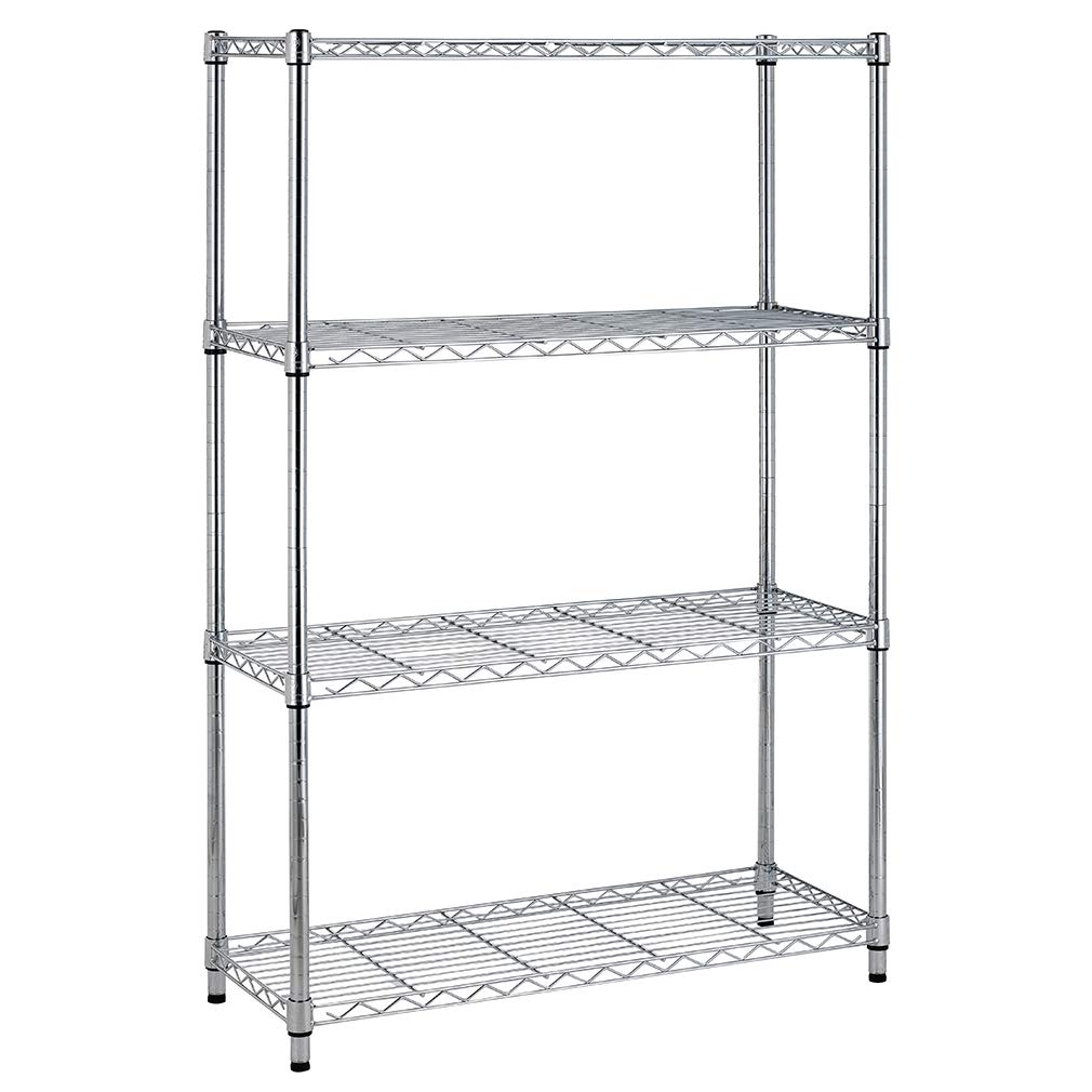 BestOffice Adjustable Wire Shelving Storage Shelves Heavy Duty Shelving Unit for Small Places Kitchen Garage (Chrome, 36×14×54) BestOffice