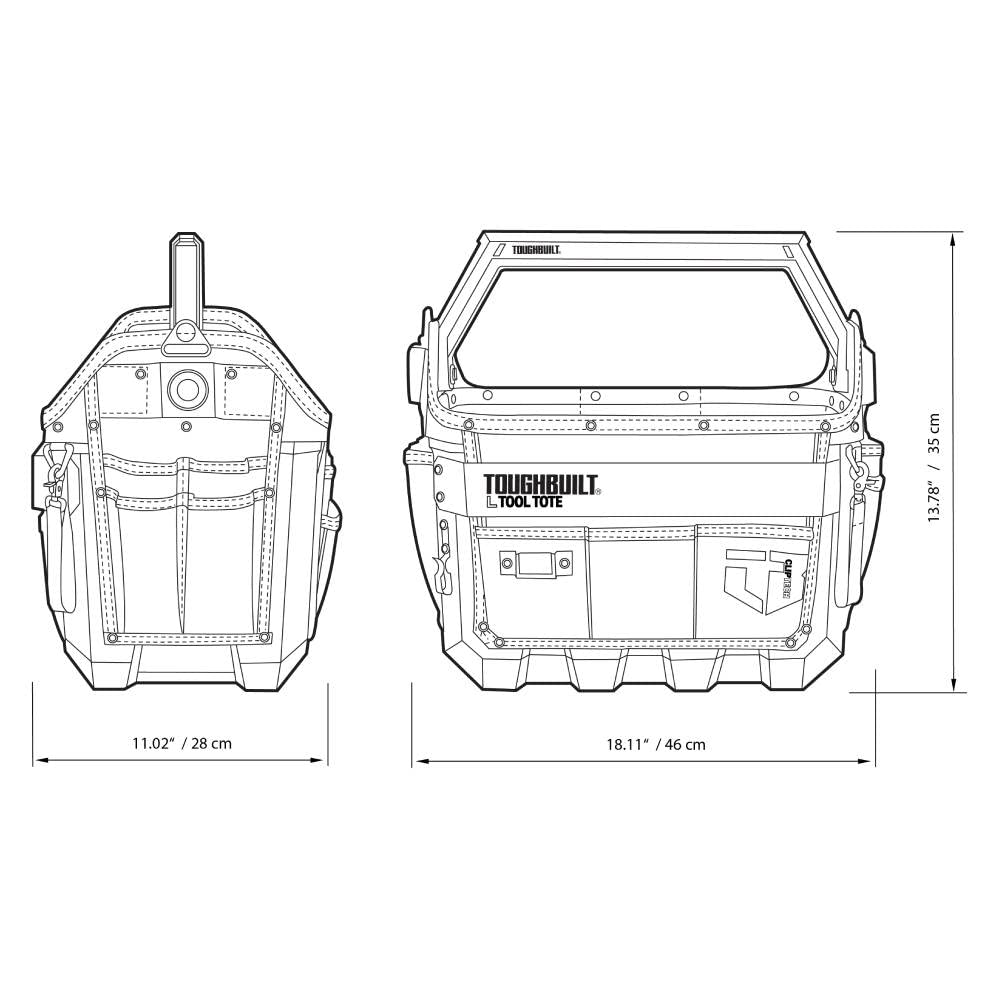ToughBuilt TB-CT-82-16 Large Hard Body Tool Tote 400m / 16" ToughBuilt