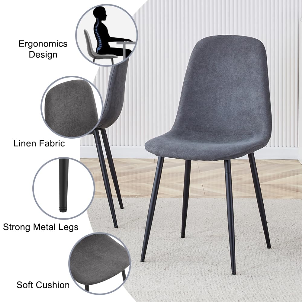 MUUOKY Dining Table Set for 4, Modern 55'' Wood Dining Table Set,Kitchen Table and Chairs Set of 4,Ideal for Kitchen Dining Room MUUOKY