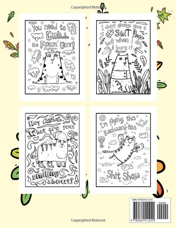 Swearing Cats: A Hilarious Adult Coloring Book for Cats Lovers: Cursing Cat Coloring Book for adults WoodArtSupply