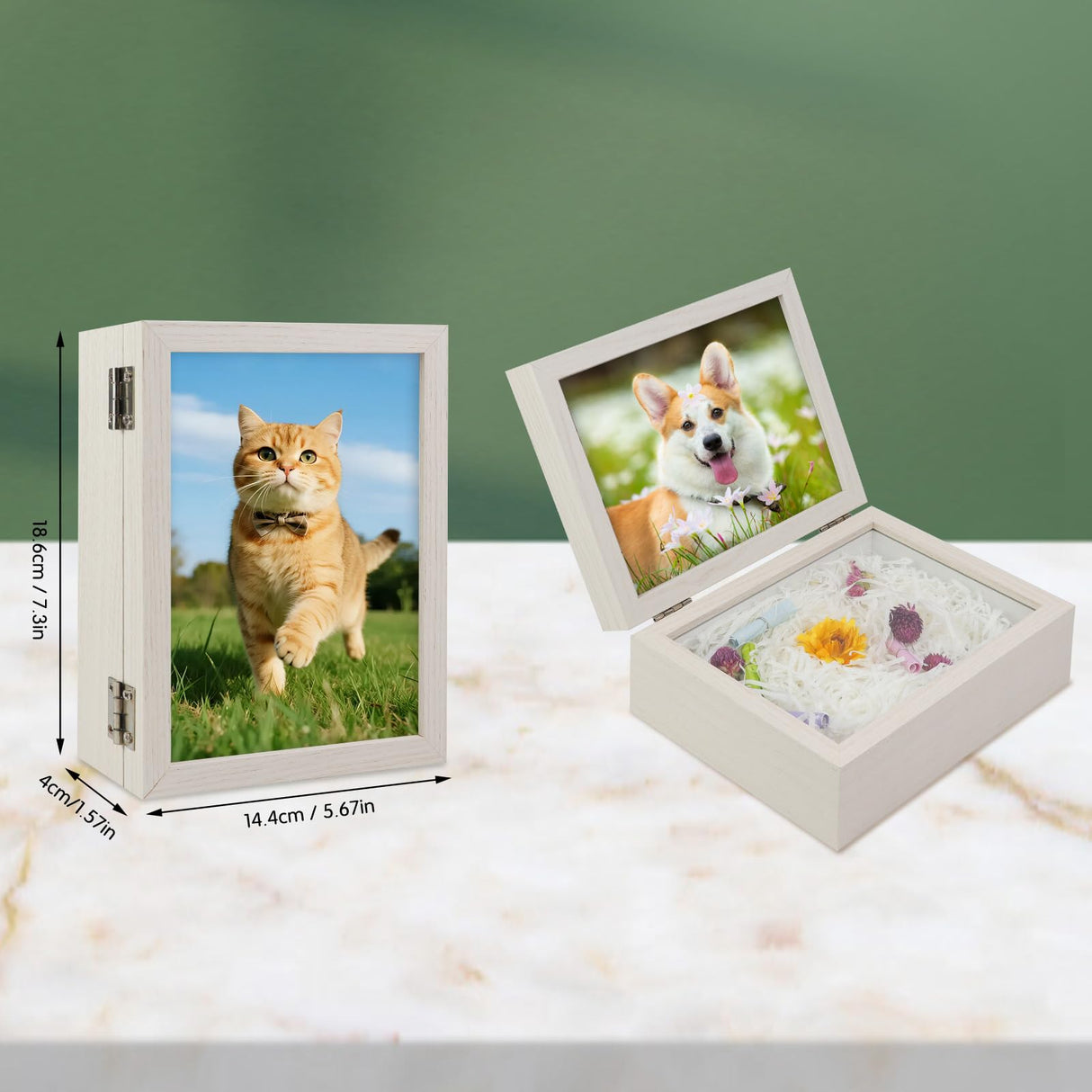 5x7 Pets Memorial Shadow Box Frame Dogs Memorial Picture Frame for Pets Paw Print Display Keepsake, Pet Memorial Keepsake Frames for Cats Dogs Pawprints, Memorial Sympathy Gifts for Loss of Dog Cat Aosemili