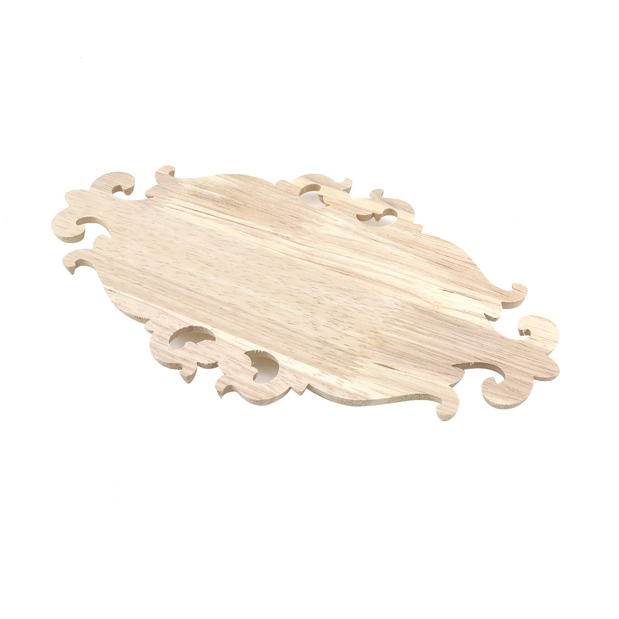 Antrader 1-Pack Wood Carved Onlays Appliques,Oval Shaped Unpainted Solid Wood Carving Decal for Door Cabinet Cupboard Wall Ceiling,26×15cm Antrader