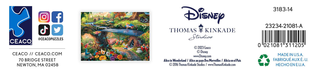 Ceaco - Disney - Thomas Kinkade - Alice in Wonderland - 1000 Piece Jigsaw Puzzle Ceaco