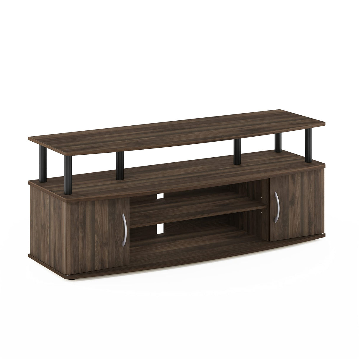 Furinno JAYA Large Entertainment Stand for TV Up to 55 Inch, Columbia Walnut/Black Furinno