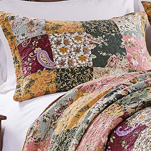 Greenland Home Antique Chic Authentic Patchwork Cotton Quilt Set, Natural, 3-Piece Full/Queen Greenland Home Fashions