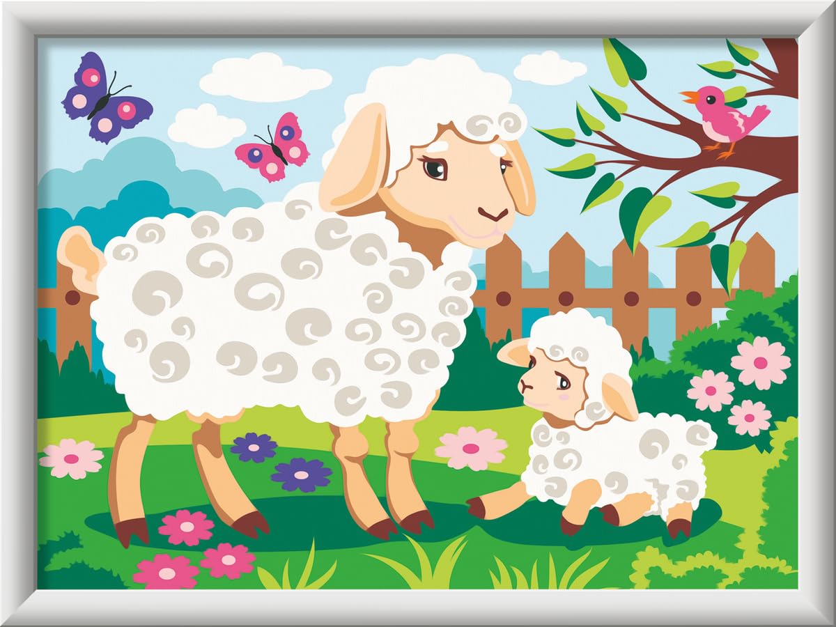 Ravensburger CreArt Sheep and Lamb Paint by Numbers Kit for Kids - 23723 - Painting Arts and Crafts for Ages 9 and Up Ravensburger