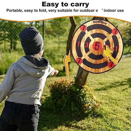 WIn SPORTS Toy Foam Axe Throwing Game - Indoor Outdoor Target Game,Includes Two Foam Axes, One 26” Easy Fold Target and A Carry Bag WIn SPORTS