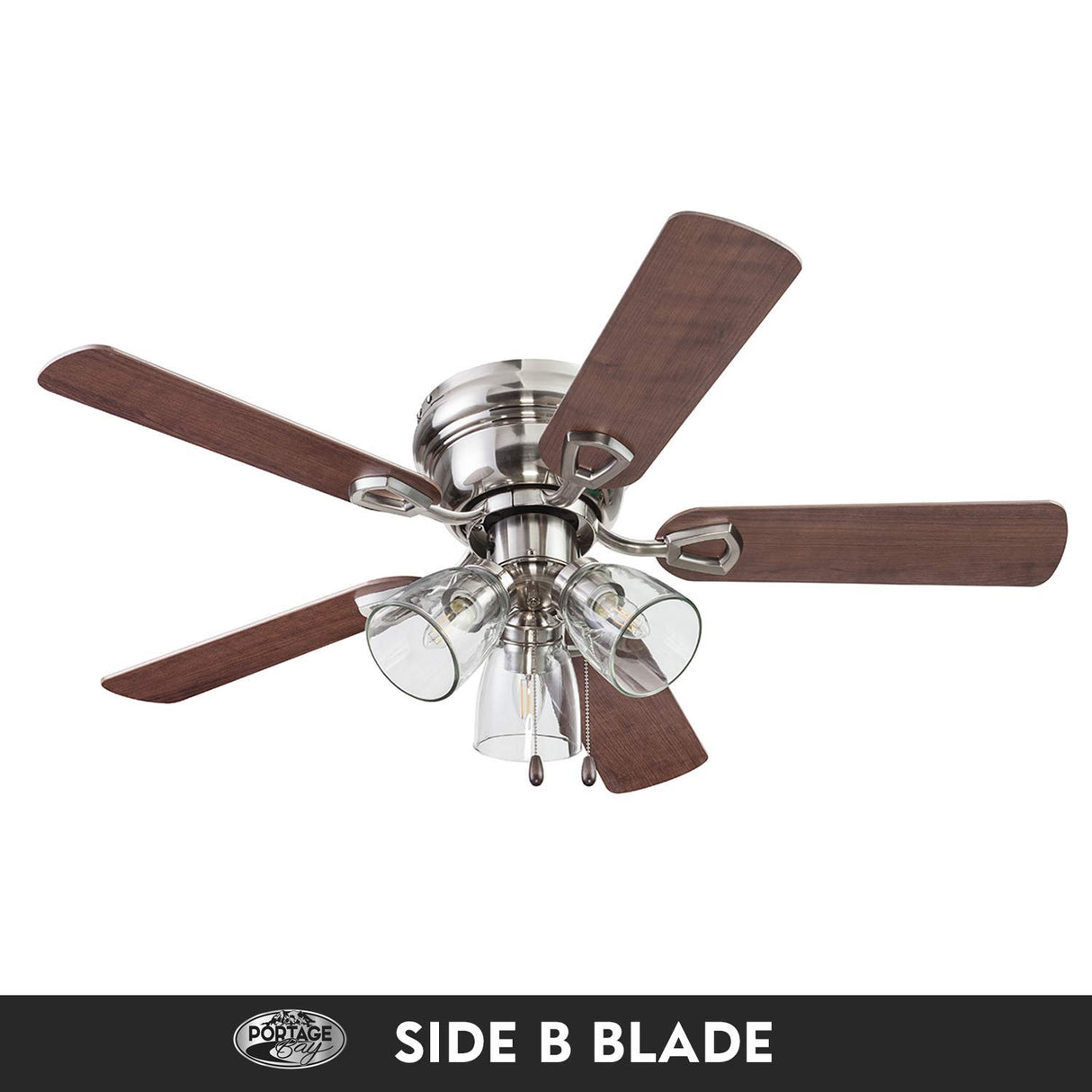 Portage Bay 51437 Renton Ceiling Fan, 42 Inch, Brushed Nickel Portage Bay