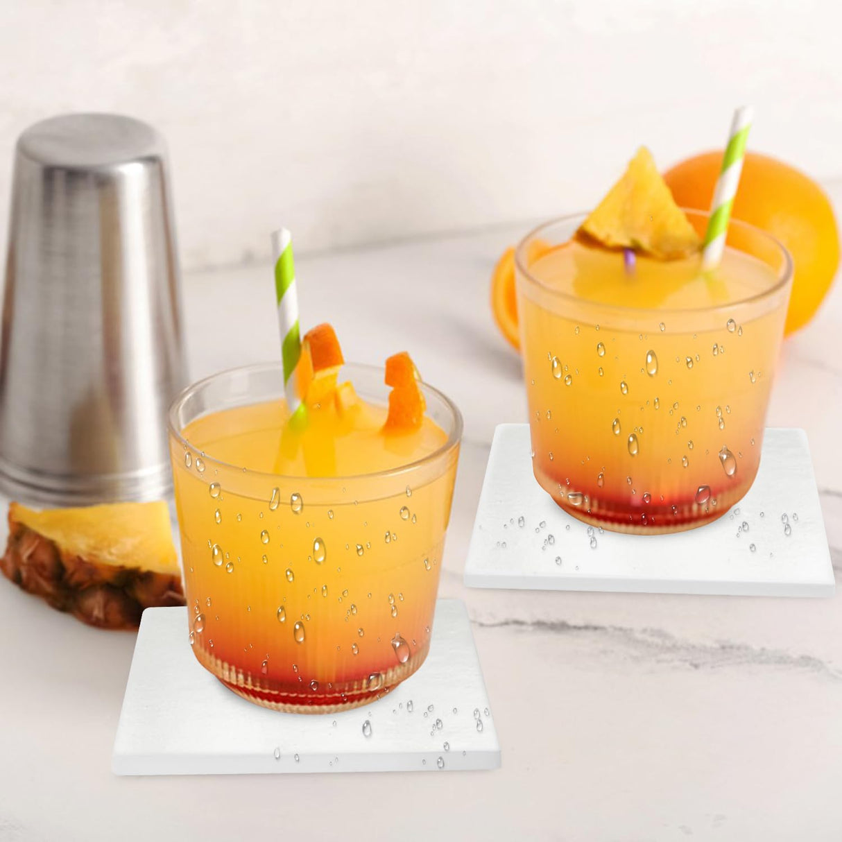 kukmakri 48 PCS Sublimation Blank Ceramic Coasters with Cork Backing Pads, 4x4 Inch Square Versatile & Decorative Glazed Ceramic Coasters for Crafting, Absorbent Ceramic Coaster for Drink kukmakri