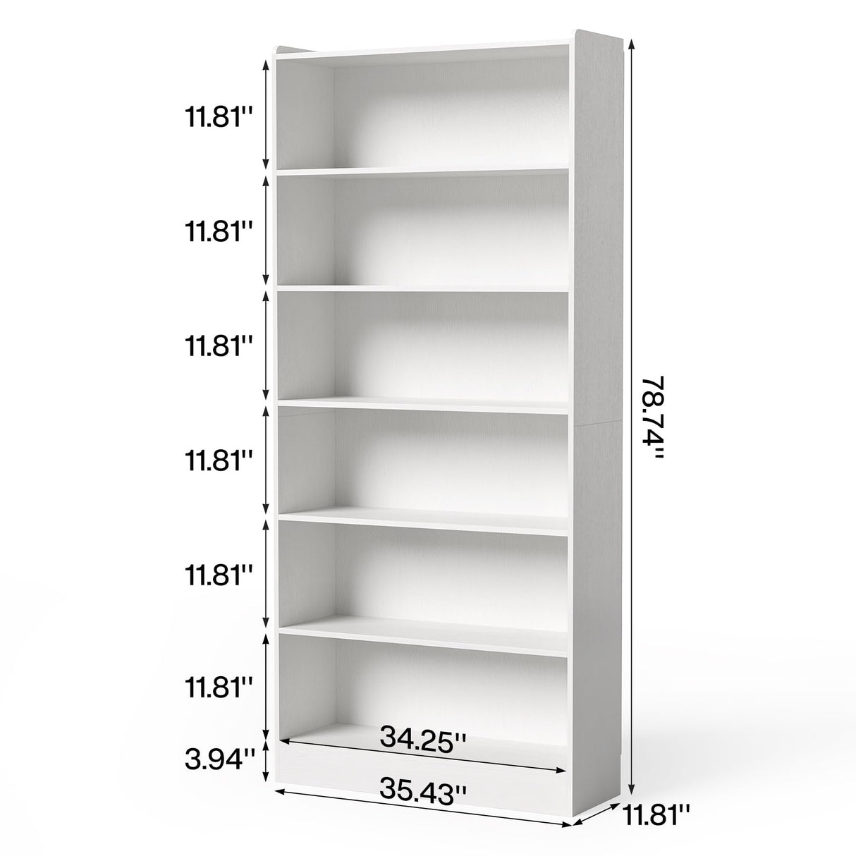 LITTLE TREE 72-Inch Tall Bookcase, 7-Tier White Wooden Large Bookshelf, Wide Bookcase Bookshelves, Freestanding Modern Display Shelving Unit for Living Room, Bedroom, Office LITTLE TREE