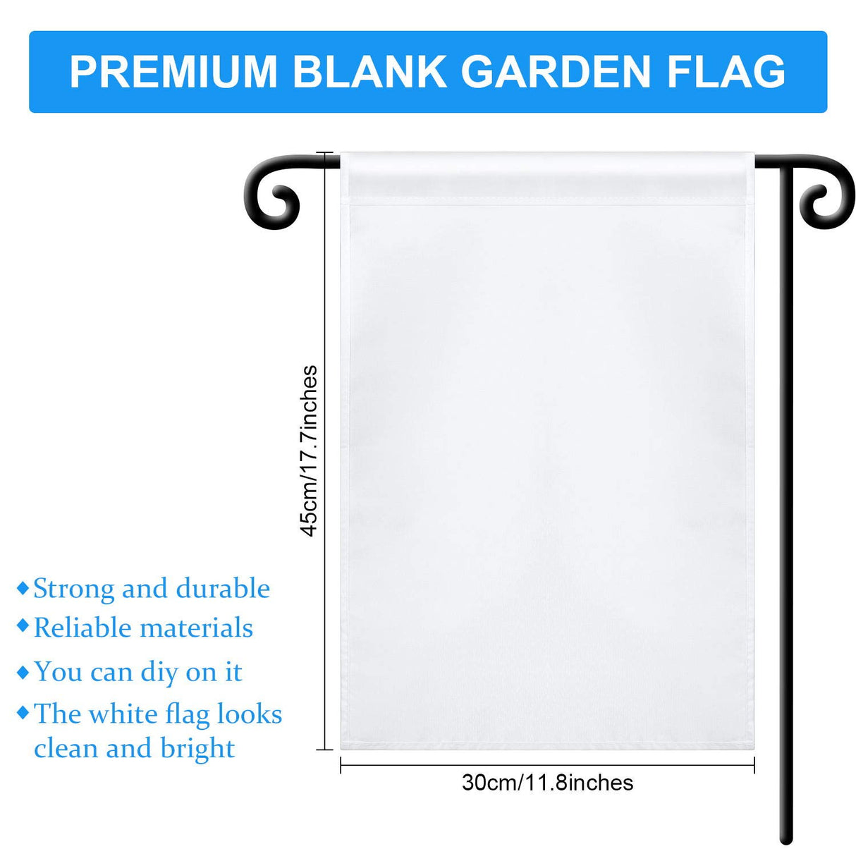 Blank Sublimation Garden Flag DIY Lawn Garden Flags Polyester Banners Flag for Indoor Outdoor Courtyard Decoration, 11.8 x 17.7 Inches Boao