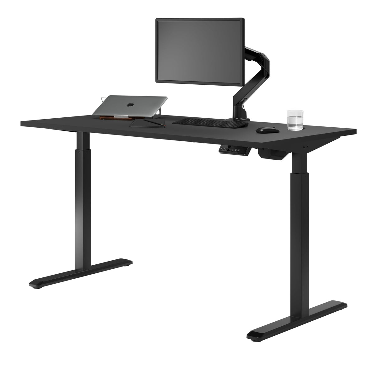 Desky Single Sit Stand Desk - Adjustable Standing Desk - Ergonomic Sit & Stand Up Desk - 71x29.5 Electric Standing Desk - Adjustable Height Table - Sit to Stand Desk - Height Adjustable Desk, Black Desky