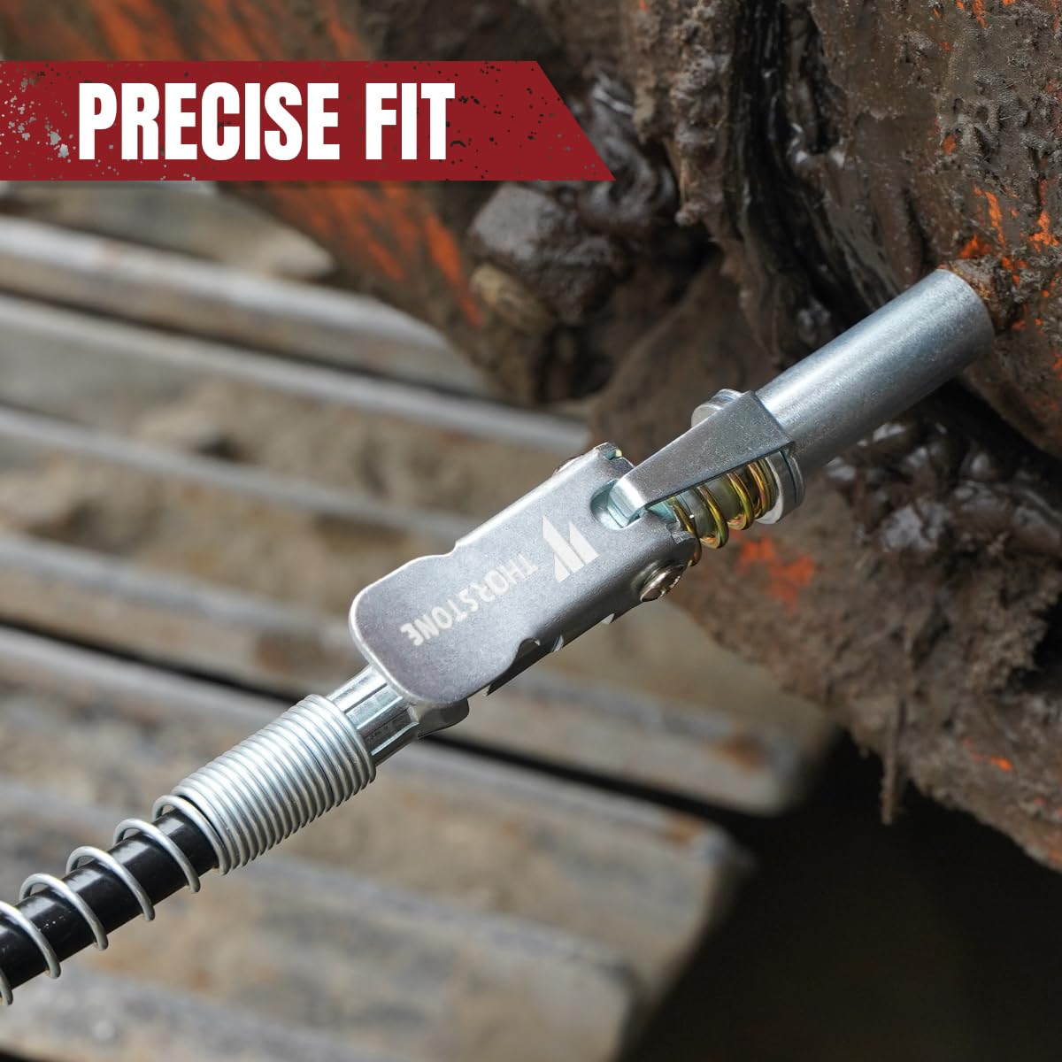 Thorstone Grease Gun Kit, 7000PSI Heavy Duty Pistol Grip Grease Guns Set| 14oz Load Capacity |18" Spring Flex Hose|1 Lock Coupler|1 Reinforced Coupler|1 Sharp Type Nozzle| 2 Extension Rigid Pipe Thorstone