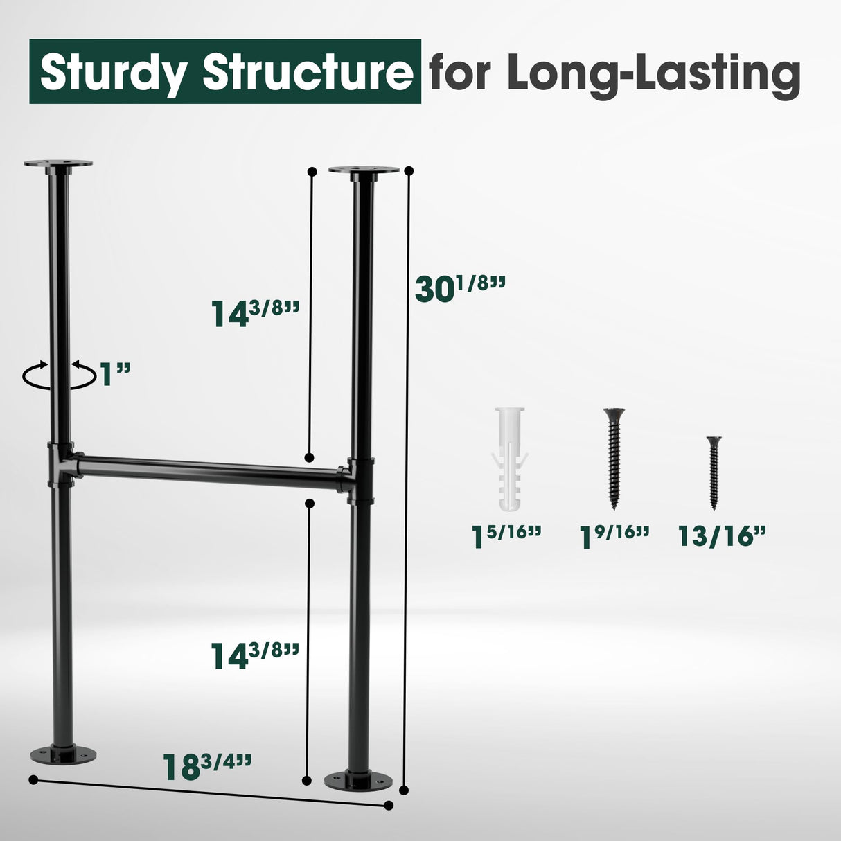 Yes4All Metal Table Legs 30 inch Height, Industrial Pipe Metal Table Legs, Desk Legs for Dining Table, Desk, Set of 2 Yes4All