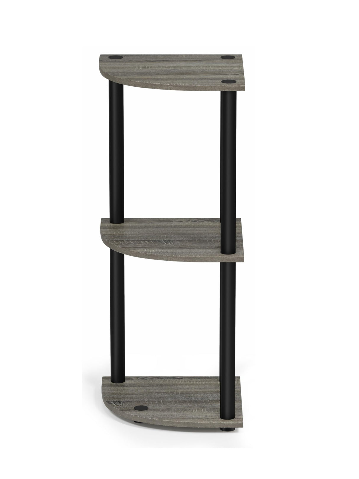 Furinno Turn-N-Tube 3-Tier Corner Display Rack Multipurpose Shelving Unit, French Oak Grey/Black, Model:12077GYW/BK Furinno