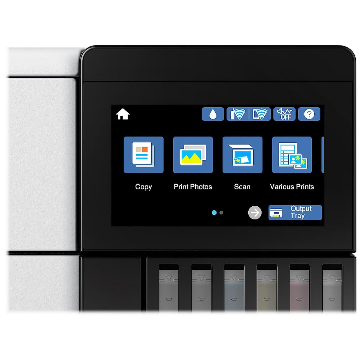 Epson EcoTank Photo ET-8500 Wireless Color All-in-One Supertank Printer with Scanner, Copier, Ethernet and 4.3-inch Color Touchscreen, White, Large Epson