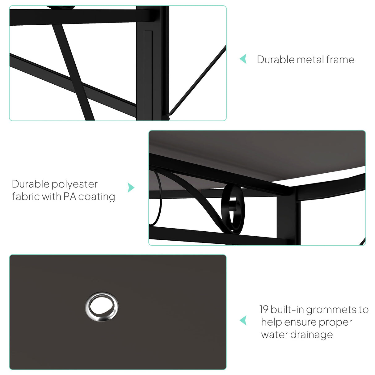 Outsunny 10' x 8' Outdoor Pergola and Patio Gazebo, Extendable Side Awning, Sun Shade Shelter for Garden, Camper, Deck, Doors and Windows, Brown Outsunny