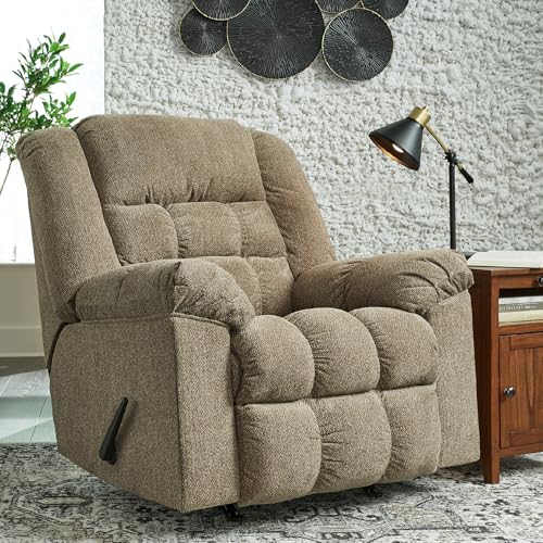 Signature Design by Ashley Kegler Contemporary Tufted Manual Rocker Recliner, Light Brown Signature Design by Ashley