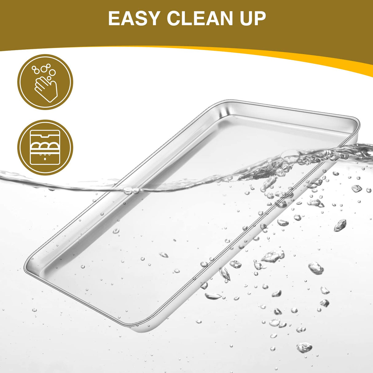 Wildone Baking Sheet with Rack Set (3 Pans + 3 Racks), Stainless Steel Baking Pan Cookie Sheet with Cooling Rack, Non Toxic & Heavy Duty & Easy Clean Wildone