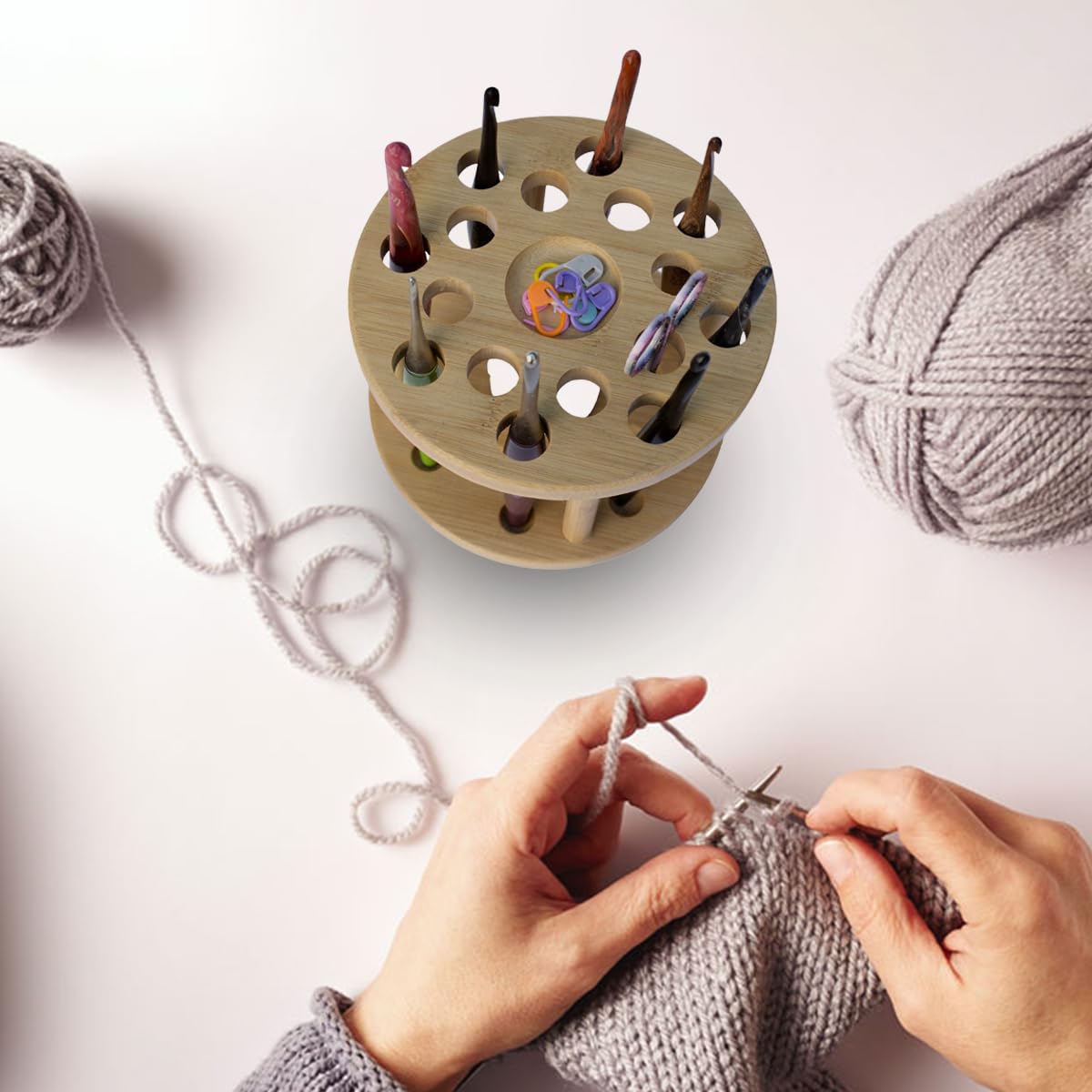 Crafts by KFRod - 2cm Holes Spinning Crochet Hook Organizer Stand Holder Compatible with Furls as Well as Susan Bates, Boye, Tulip Etimo, Clover Amour, Lykke and Many More Crafts By KFRod