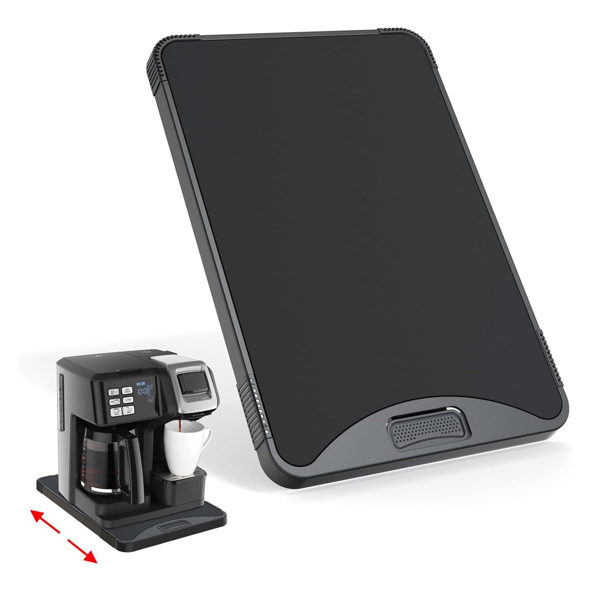 ARGOMAX Appliance Rolling Tray, Coffee Maker Slider, coffee pull out tray, sliding coffee maker tray, Suitable for coffee machines, air fryers and other appliances (10.3'' W × 15.3''D) ARGOMAX