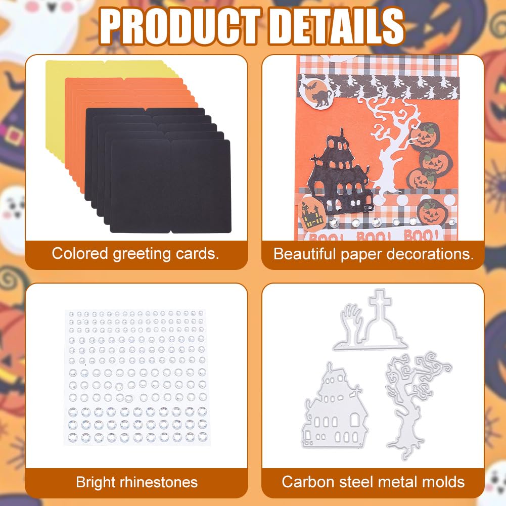 FREEBLOSS 15 Set DIY Card Making Kit for Adults Halloween Card Making Kits Handmade Greeting Card Kit for Birthday Wedding Congratulation Halloween Party Favors Scrapbooking Supplies FREEBLOSS