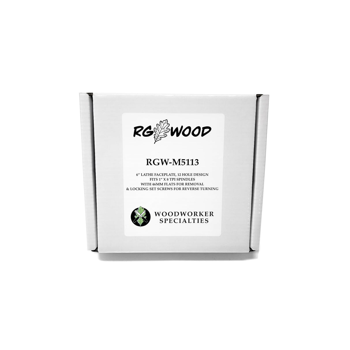 RGWOOD 6" Steel Wood Lathe Face Plate, 1" x 8tpi Threaded With Locking Set Screw (for Reversing Lathes) RGWOOD