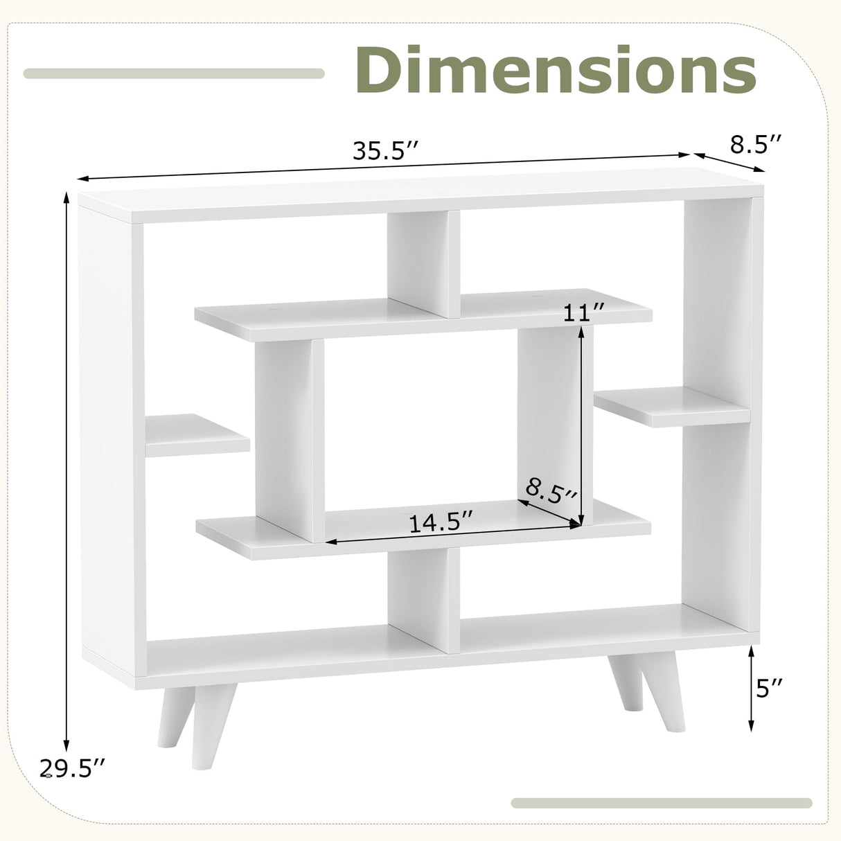 Tangkula Geometric Bookshelf, 3 Tier Modern Freestanding Open Bookcase with Anti-Tipping Devices & Legs, Home Office Decorative Storage Organizer Display Shelf for Living Room Study (White) Tangkula