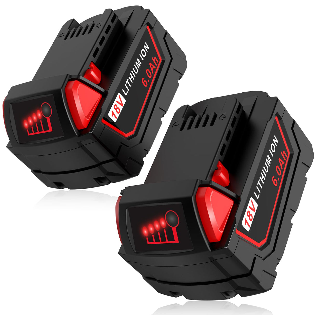 Cukect 2Packs Replacement for M18 Battery 6.0Ah Replace for All M18 Battery 48-11-1850 48-11-1840 48-11-1890 48-11-1815 M18 M18B Cordless Tools Lithium-Ion Battery Cukect