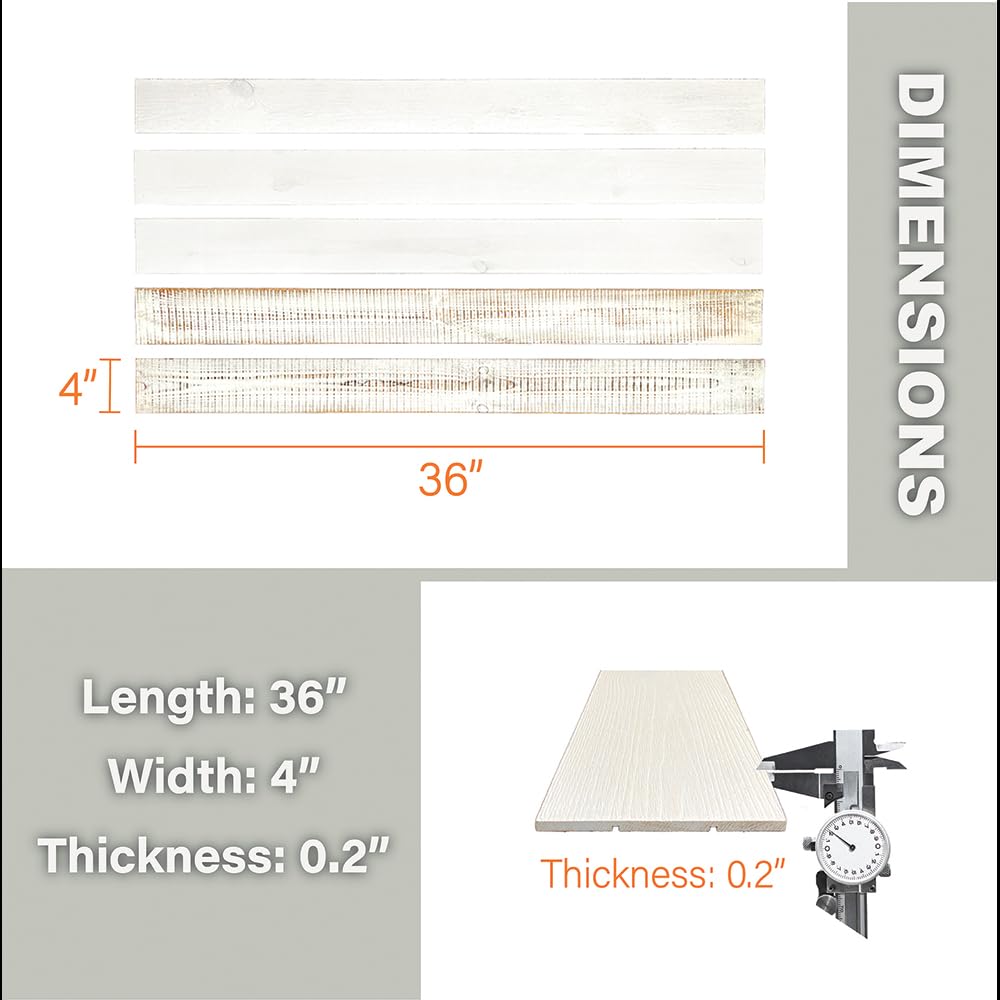 Urban Decor Wood Panels for Wall, Easy Peel and Stick Reclaimed Barn Wood Accent Planks for Kitchen Island Bedroom Doorways Backsplash (White Wash) Urban Decor MagicWood