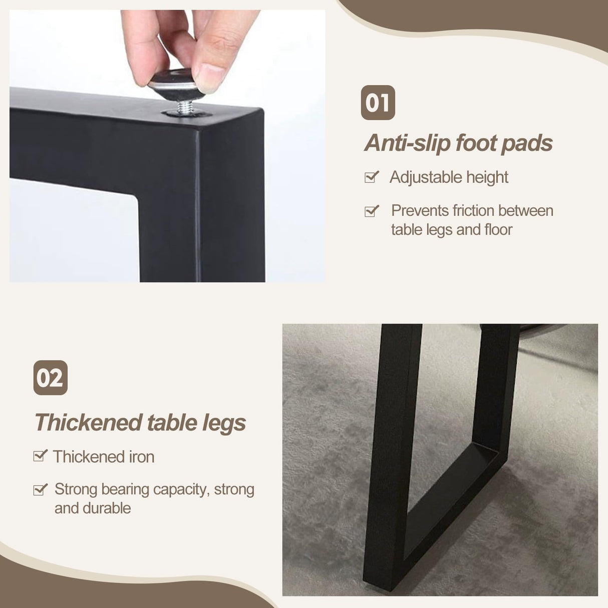 Narrow Counter Height Bar Table with Metal Legs - Modern Industrial Bistro Console Table ZanyCajole