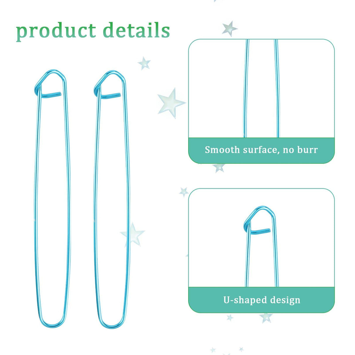 12 PCS Knitting Stitch Holder 6 Size Aluminum Yarn Stitch Holders Stitch Markers for Crocheting Practical Knitting Crochet Tools for Knitting Notions or Crochet Sliverdew