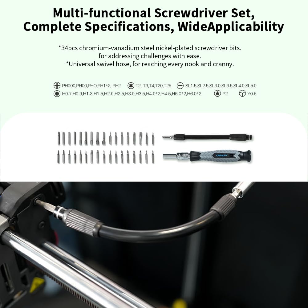 Creality 3D Printer Tool Kit, 74 Pcs in 1 3D Printing Tool Kit Includes Deburring Tool, Nozzle Cleaning Kit, Screwdriver Kit, Removal/Assembly Tools, 3D Printer Tool Wrap Kit Pro for All Printers Creality