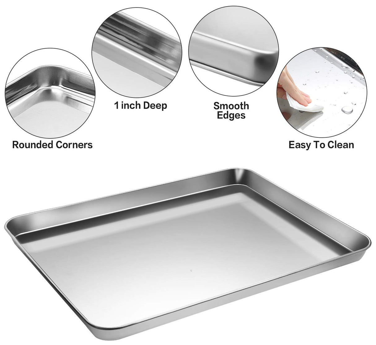 Stainless Steel Baking Sheet Tray Cooling Rack with Silicone Baking Mat Set, Cookie Pan with Cooling Rack, Set of 6 (2 Sheets + 2 Racks + 2 Mats), Size 16 x 12 x 1 Inch, Easy Clean M MCIRCO