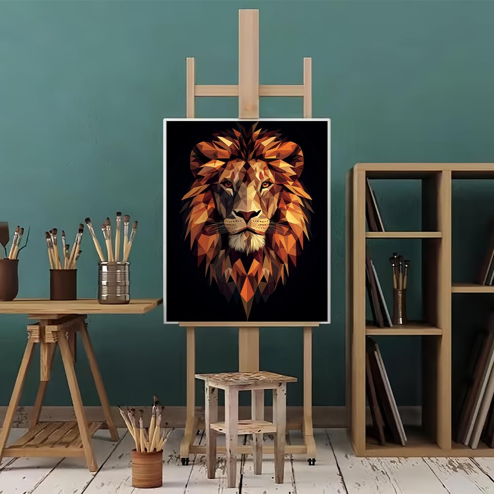 Natuyalo Lion Totem DIY Paint by Numbers for Adults, Animals Abstract DIY Adult Paint by Number Kits Acrylic Canvas Painting for Adults Beginners Art Crafts, No Frame (16" x 20") Natuyalo