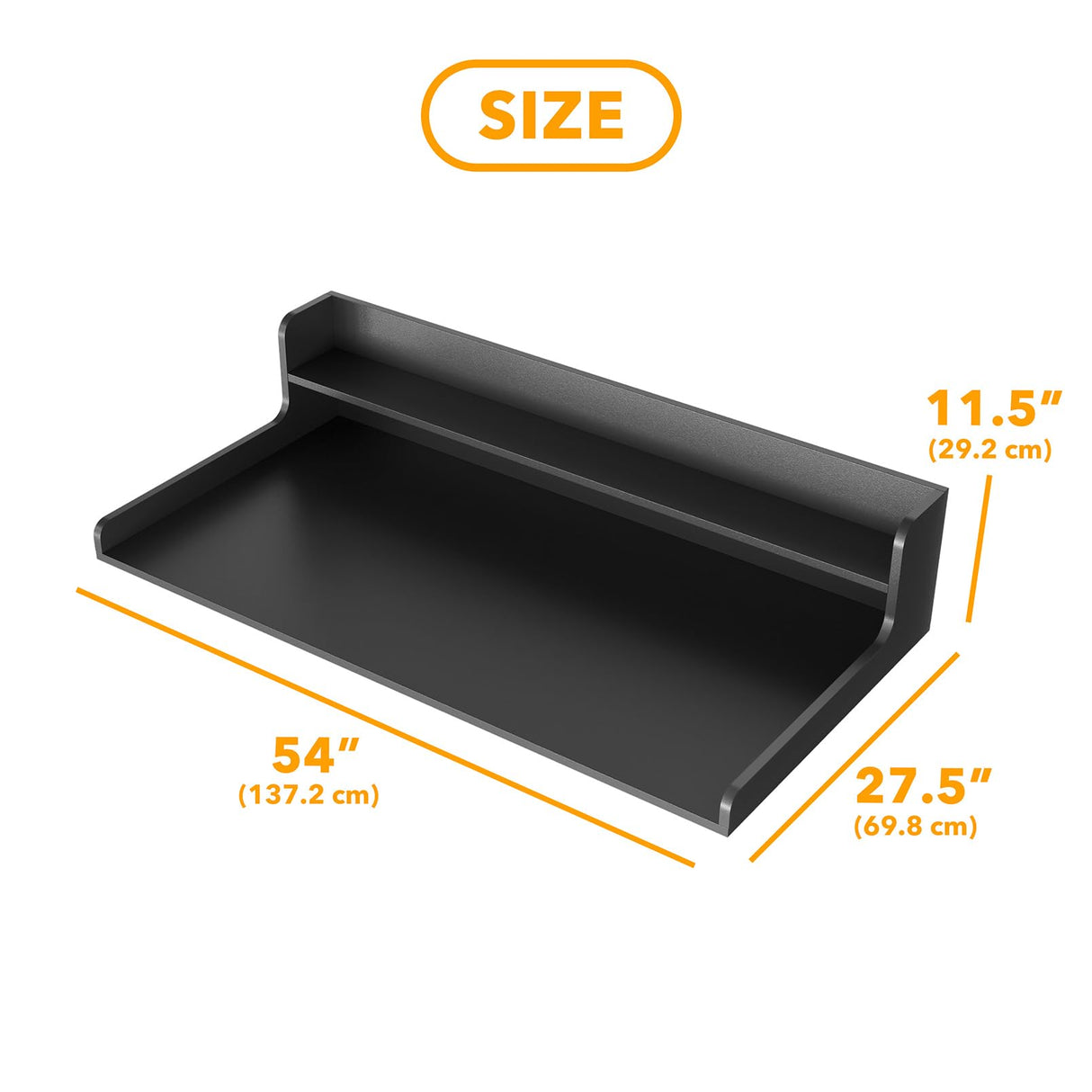 SpaceAid Washer Dryer Countertop with 2-Tier Shelf, Wood Topper with Edge, 54" Width x 27.5" Depth Cover Organizer Guard for Washer and Dryer Counter Laundry Hamper Storage (Black) SpaceAid