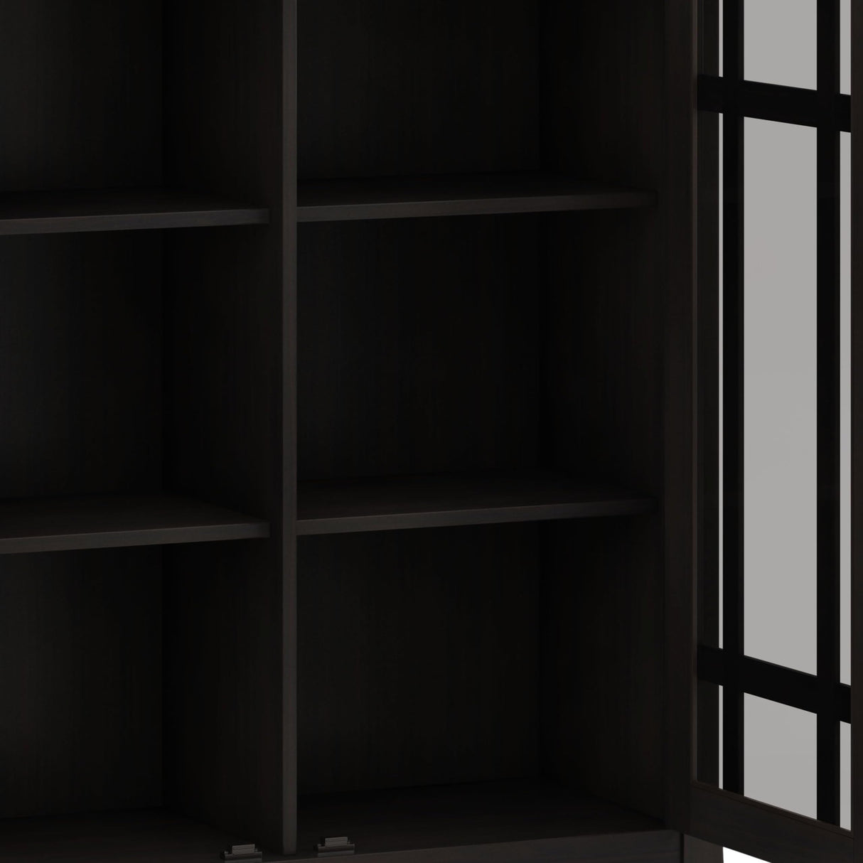 SIMPLIHOME Bedford SOLID WOOD 39 inch Wide Transitional Medium Storage Cabinet in Hickory Brown, with 2 Tempered Glass Doors, 4 Adjustable Shelves SIMPLIHOME