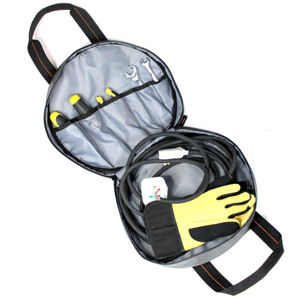 MELOTOUGH Jumper Cable Bag - Tools Cable Bag - Storage & Organizer for Cables, Cords, and Hoses Including EV Charging Cables for Electric Vehicles (1) MELOTOUGH